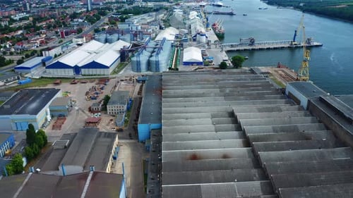 Aerial View Of The Seaport Terminal Building At Klaipeda Harbour In Lithuania.