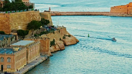 View of Birgu City at Sunset Malta Island