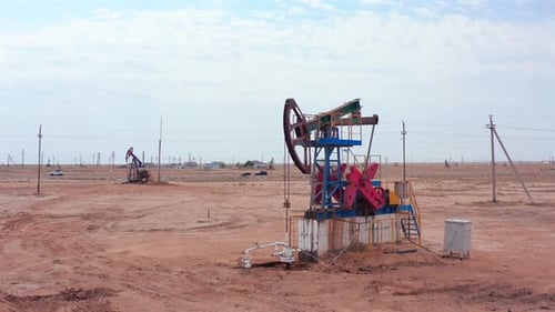 Oil Pump Jack in Fragile Desert Ecosystem