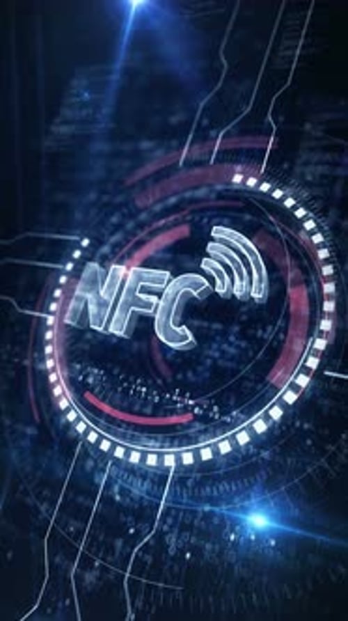 NFC wireless payment mobile technology symbol digital concept vertical loop