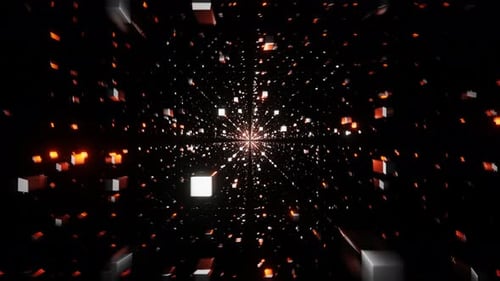 Silver and Orange Abstract Cubic Dimension Background VJ Loop with Rotation in 4K