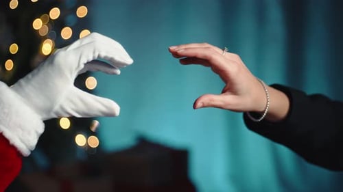 Couple Creates Heart Shape at Christmas time