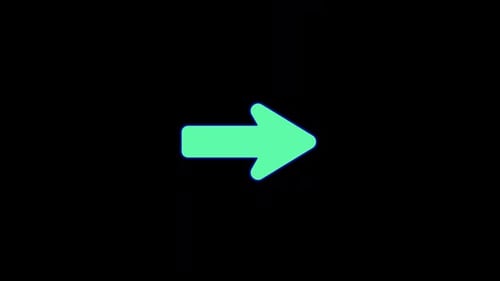 Neon Glowing Arrow Pointing Right Animation