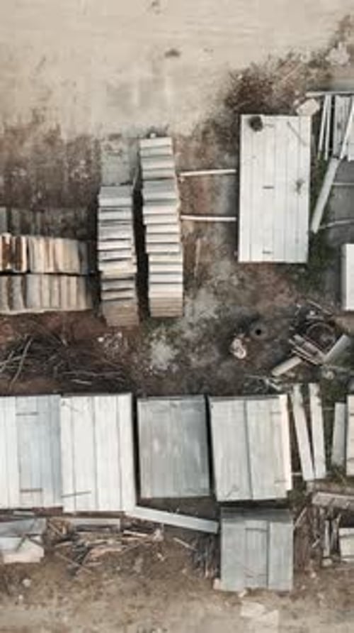 Material de construcción observado desde el aire