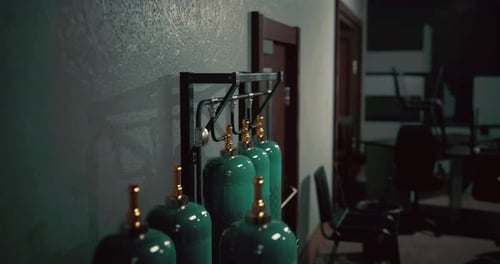 Medical Oxygen Tanks Rack in Healthcare Facility