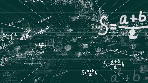Dynamic Abstract Math Formulas and Geometric Diagrams Background ...