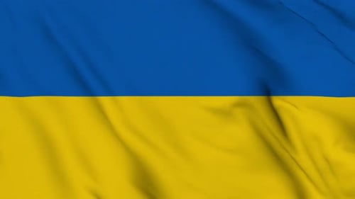 Waving Flag of Ukraine Realistic Fabric Loop