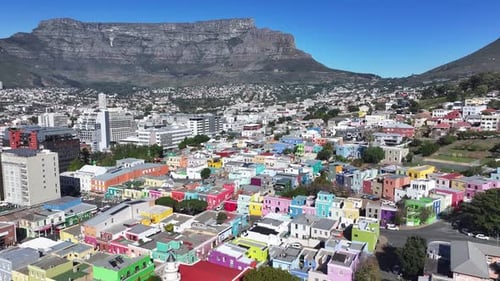 Bairro de Bo Kaap na Cidade do Cabo, no oeste do Cabo, África do Sul.