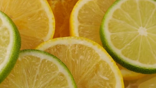 Citrus Fruit Slices Macro Shot