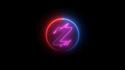 Neon Glowing Lightning Bolt Logo Reveal Animation