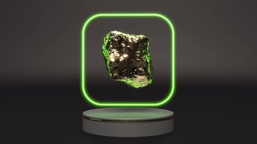 Mockup Stage Platform with Gold Rock Able to Loop Seamless