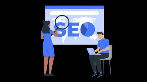 2D Cartoon Seo Analytics Animation HD On Alpha