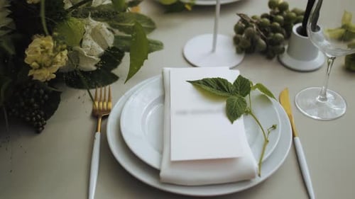 Beautiful Wedding Decor All Decorated in White Green Colors Style