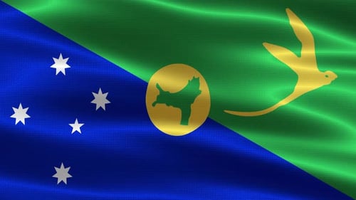 Waving Christmas Island Flag Animation