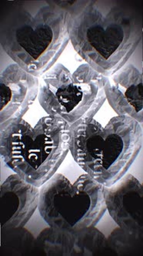Animated Glitch Heart Pattern Video Overlay