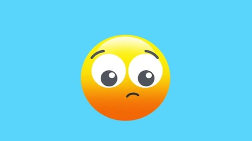 Animated Emoji Expression: Surprised and Worried Face
