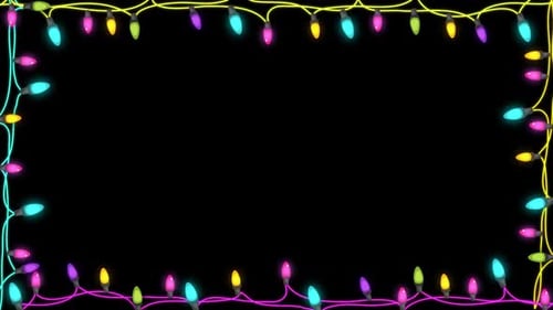 Animated Christmas Lights Decorative Frame Overlay