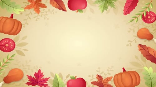 Autumn Harvest Food Animated Border Background