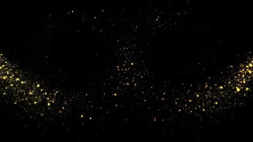 Gold Glitter Star Dust Magic Trail Sparkling Particles On Black