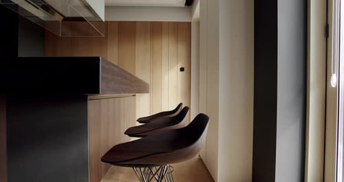 Modern Interior in Luxury House Interior of a Minimalist Kitchen