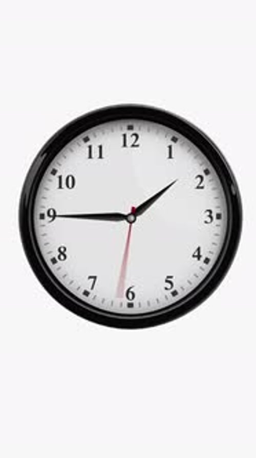 Relógio de parede girando de 1 a 2 na vertical