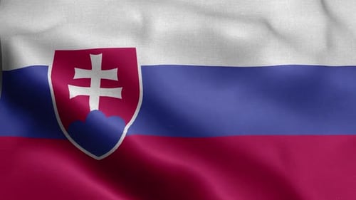 Realistic Waving Slovakia Flag Animation