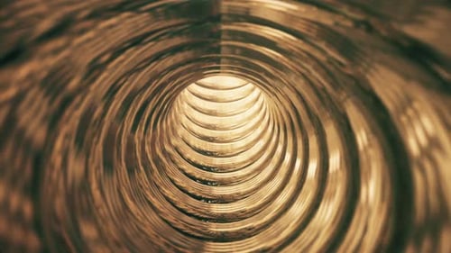 Shiny Gold Metallic Tunnel Motion Background