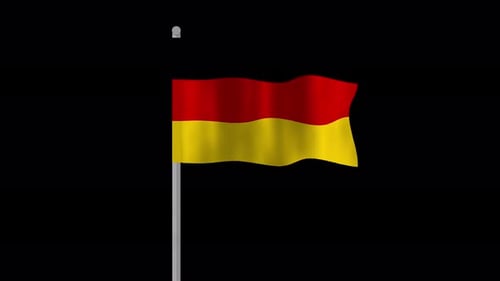 Waving Red and Yellow Bicolor Flag Animation Loop