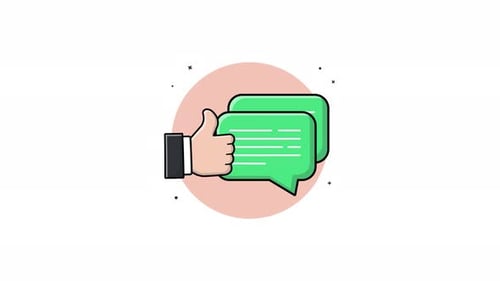 Animated Thumbs Up and Speech Bubbles Icon