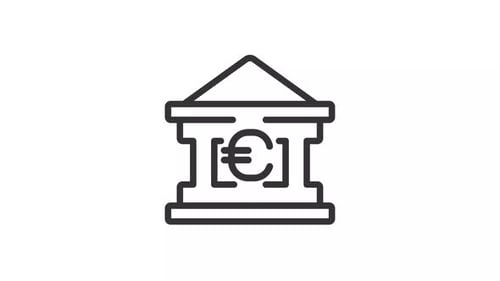 Icône linéaire de compte bancaire animée