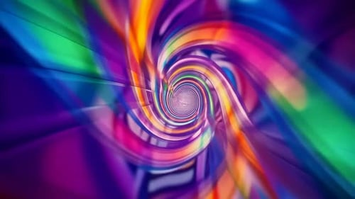 Colorful Dynamic Rainbow Spiral Tunnel Motion Loop