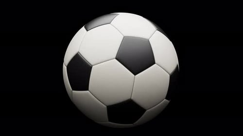 Isolated 3D Soccer Ball Rotating Loop with Alpha Channel