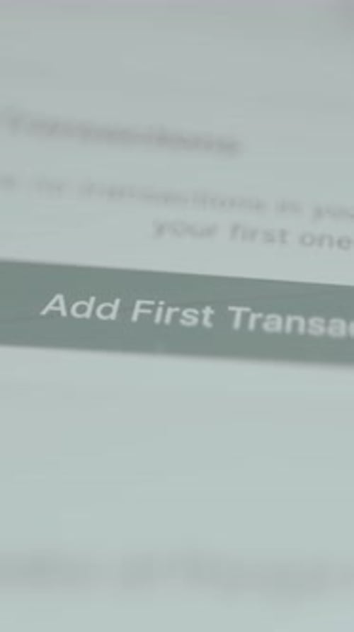 Add First Transaction Option From a Financial Application