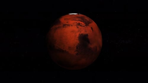 3D Animation of Mars Planet Rotating in Space