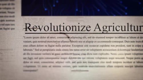 News Broadcast Graphic with AI Agriculture Theme