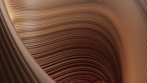 Une animation 3D de lignes bicolores formant un ornement qui remplit l'écran.