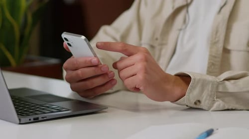 Ethnic American Business Man Hipster Businessman Guy Male Worker in Office Using Mobile Phone Win