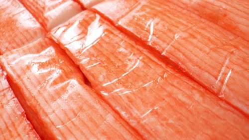 Crab sticks in 4K video.