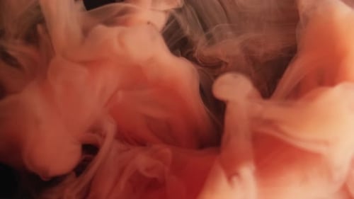 Orange Paint Diffusion on Dark Background