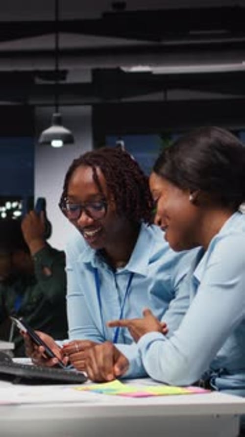 Vertical Video Two Businesswomen Working Together to Ensure Goals Achievement