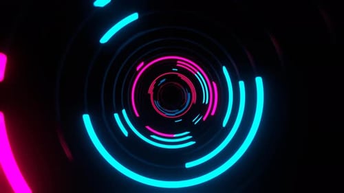 Pink And Cyan Abstract Neon Vortex In Infinite Fantasy Tunnel Background Vj Loop In 4K