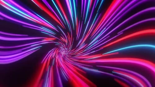 Vibrant Neon Light Streaks Speed Tunnel Background