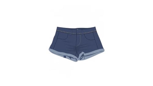 Animated Flat Design Denim Shorts Reveal