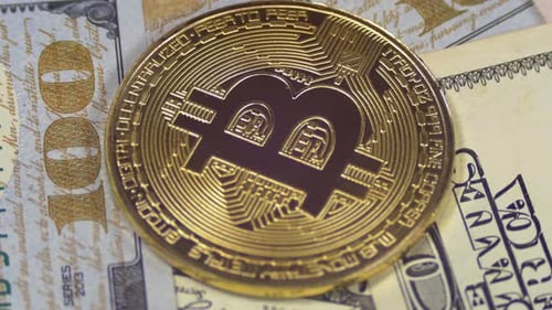 Bitcoin on One Hundred Dollar Bills