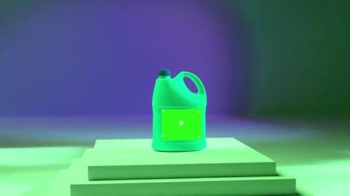 Rotating 3D Product Mockup Jug with Green Screen Label