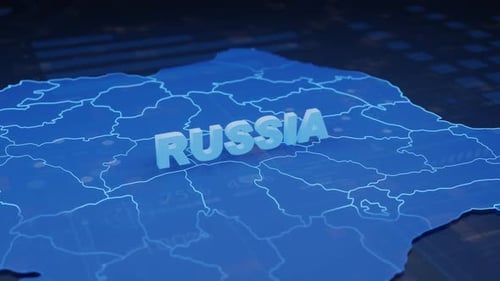 Futuristischer digitaler Hintergrund der Russland-Karte