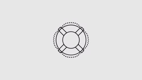 Minimalist Lifebuoy Icon Animation for Safety and Support Concepts