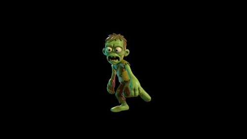 Animated Stylized 3D Cartoon Zombie Walking Character
