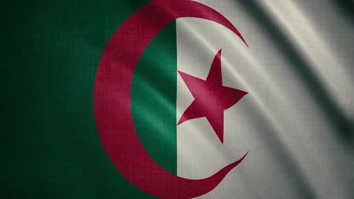 Waving Flag of Algeria Animated Loop