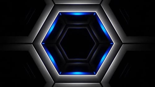 Gray And Blue In To Hexagon Background Vj Loop In HD